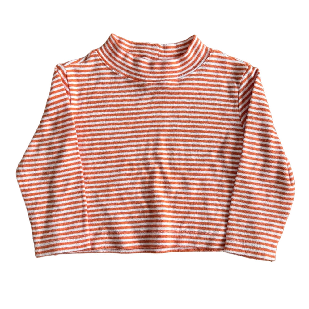 Vintage Kids Rare, Too! Orange Striped Turtleneck Long Sleeve Top Size 9-12M